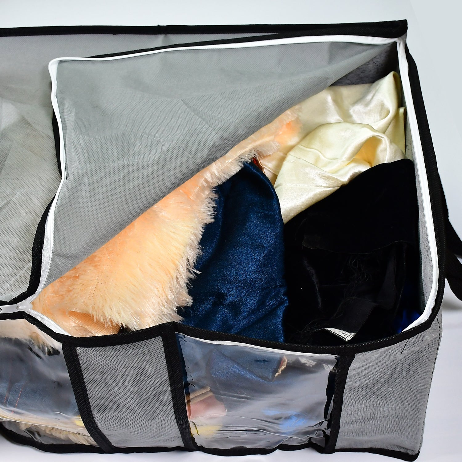 6262 Storage bag with Zipper and Space Saver Comforter bag, Pillow, Quilt, Bedding, Clothes, Blanket Storage Organizer Bag with Large Clear Window and Carry Handles for Closet. DeoDap 6262 Storage bag with Zipper and Space Saver Comforter bag, Pillow, Quilt, Bedding, Clothes, Blanket Storage Organizer Bag with Large Clear Window and Carry Handles for Closet. DeoDap